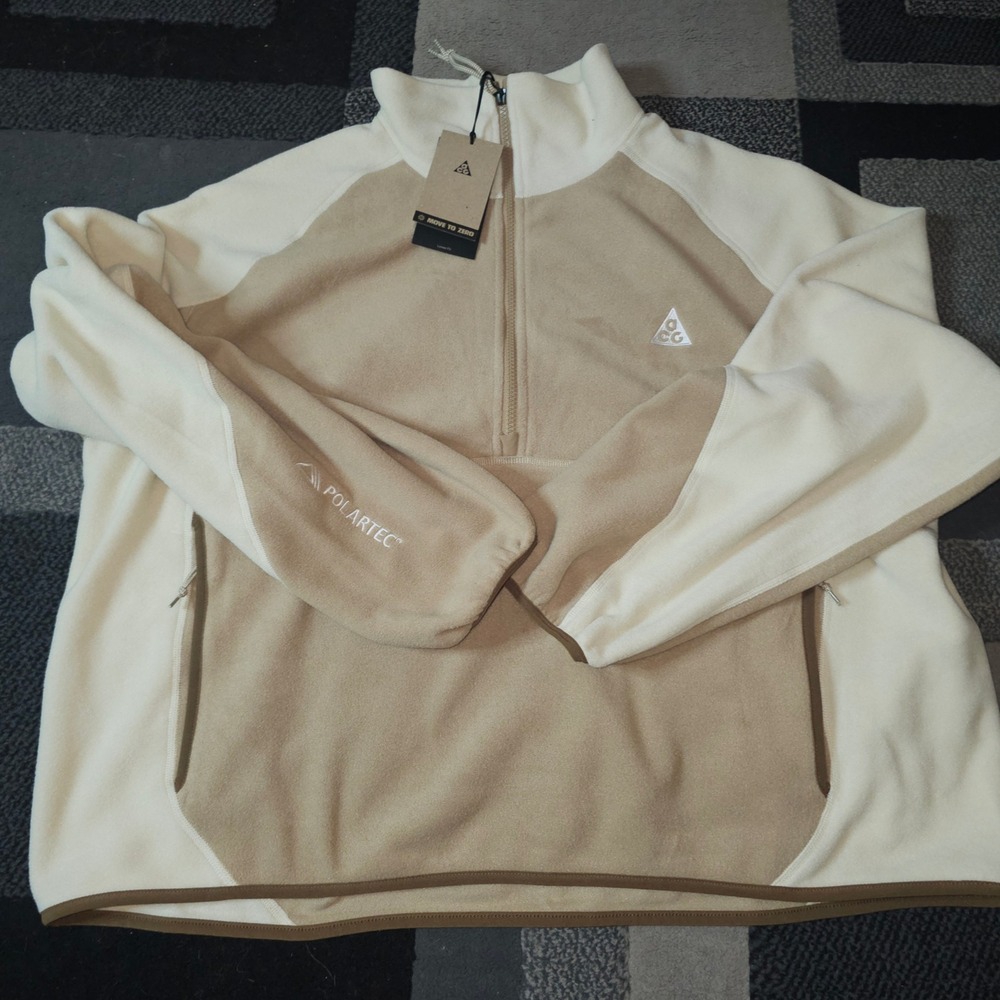 Nike ACG Wolf Tree Fleece Pullover Women XXL Tan Cream NWT